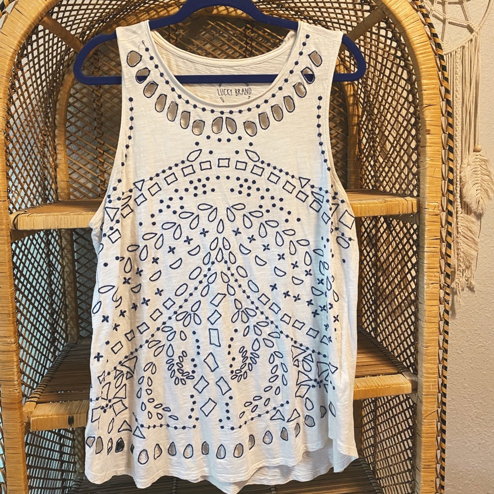 Lucky Brand Embroidered Tank